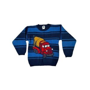 Vintage Ground Control Boy’s Sz 5/6 M Cement Truck Theme Pull Over Sweater NWOT